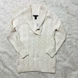 Style & Co. Cream Cowl Neck Sweater
